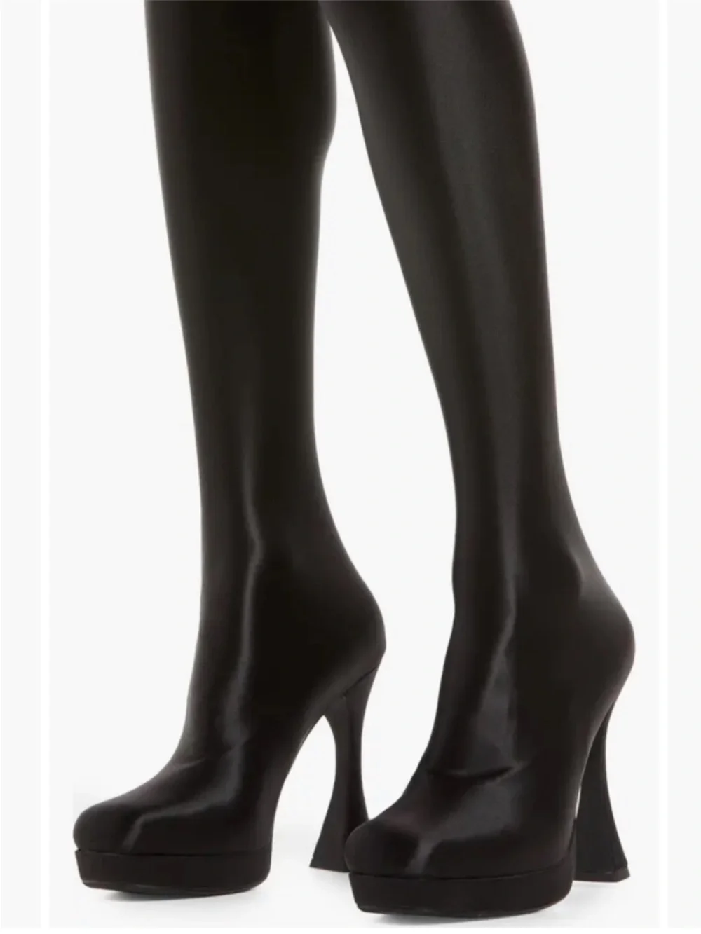 NEW Jeffrey Campbell 2-in-1 Pantaboots Black Platform Heels Shoe 8 /Pants Small
